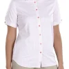 Caitlyn Dusty Pink Stretch Button Up Short Sleeve - FINAL SALE