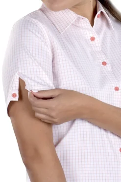 Caitlyn Dusty Pink Stretch Button Up Short Sleeve - FINAL SALE