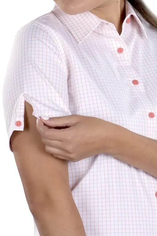 Caitlyn Dusty Pink Stretch Button Up Short Sleeve - FINAL SALE
