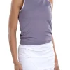 Eliza Tie-Back Tank Top in Secret and White - FINAL SALE