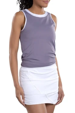 Eliza Tie-Back Tank Top in Secret and White - FINAL SALE