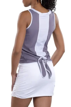 Eliza Tie-Back Tank Top in Secret and White - FINAL SALE