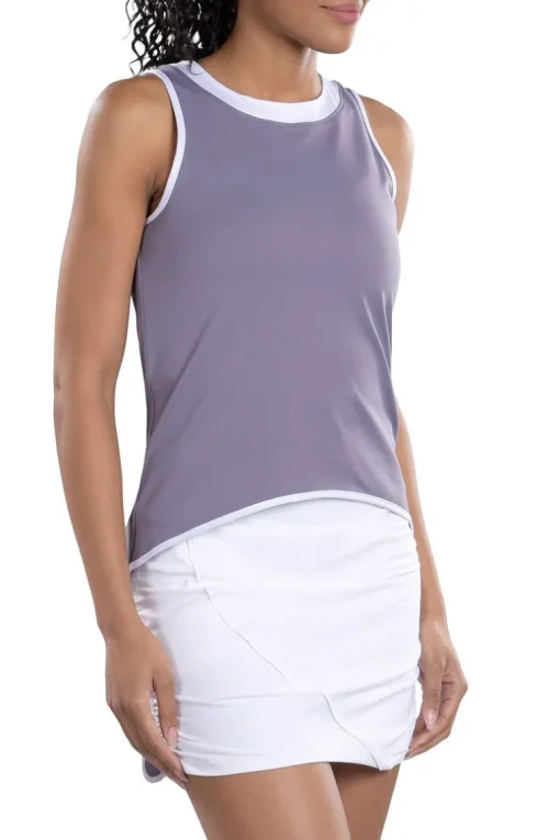 Eliza Tie-Back Tank Top in Secret and White - FINAL SALE