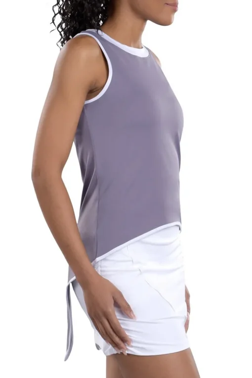 Eliza Tie-Back Tank Top in Secret and White - FINAL SALE