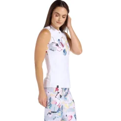 Emery White/Print Top - FINAL SALE