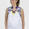 Front Strap Sleeveless White/Floral - FINAL SALE