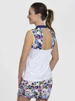 Front Strap Sleeveless White/Floral - FINAL SALE