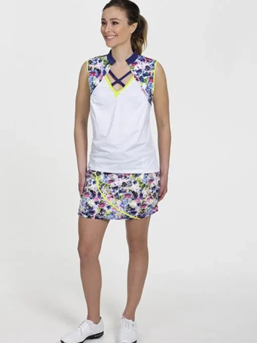 Front Strap Sleeveless White/Floral - FINAL SALE