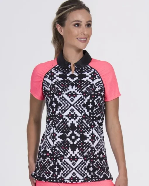 Grace Polo Aztec/Coral - FINAL SALE