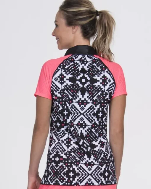Grace Polo Aztec/Coral - FINAL SALE