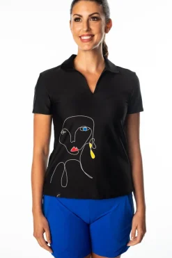 Harper Black Portrait Polo - FINAL SALE