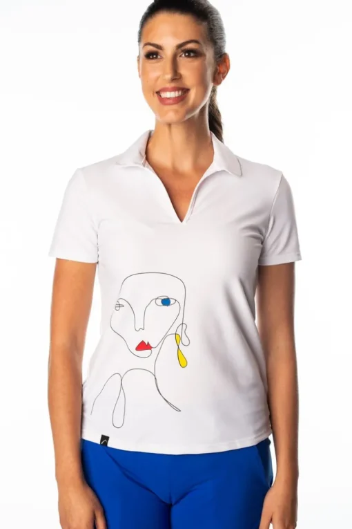Harper White Portrait Polo - FINAL SALE