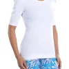Kali White Mid Sleeve Top - FINAL SALE