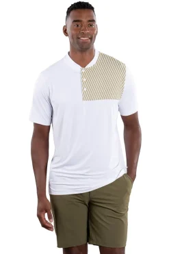 Kyle Polo White Stripe Print - FINAL SALE
