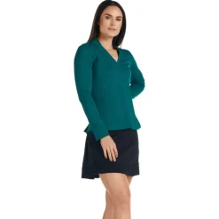 Marley Long Sleeve Dark Teal Top - FINAL SALE