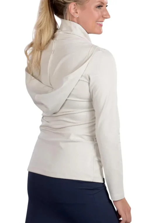 Melanie Collared Cream Hoodie - FINAL SALE