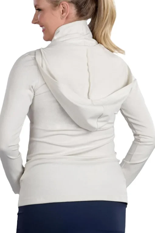 Melanie Collared Cream Hoodie - FINAL SALE