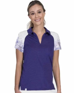 Neon Dark Purple Polo with Tribal Fade Sleeves - FINAL SALE