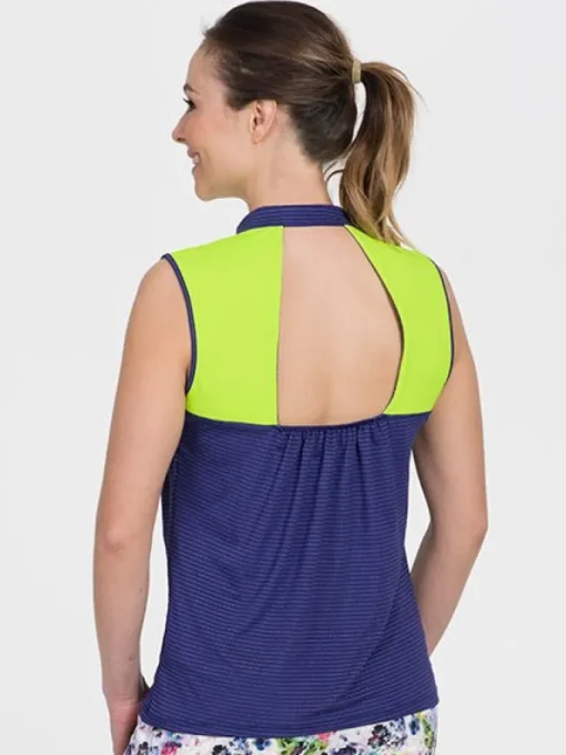 Neon Front Strap Sleeveless Polo Purple - FINAL SALE