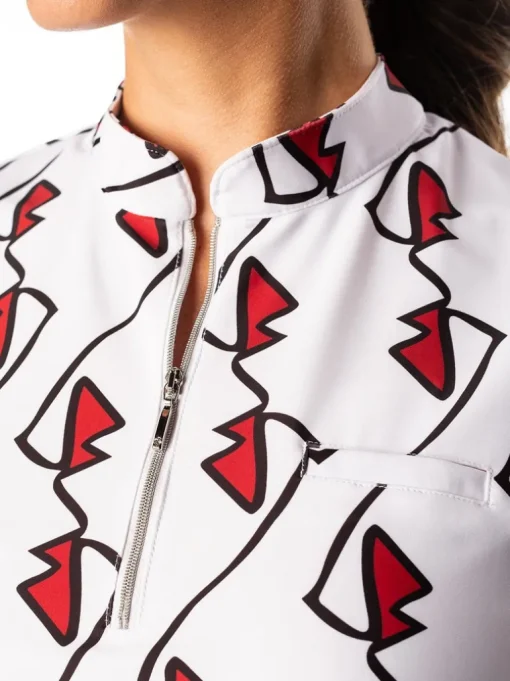 Polly Lip Print Sleeveless Polo - FINAL SALE