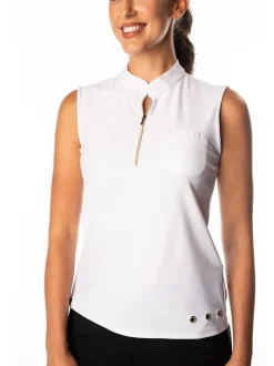 Polly White Sleeveless Polo - FINAL SALE