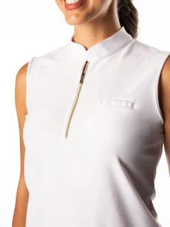 Polly White Sleeveless Polo - FINAL SALE