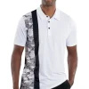 Trey White Black/Camo Vertical Stripe Polo - FINAL SALE