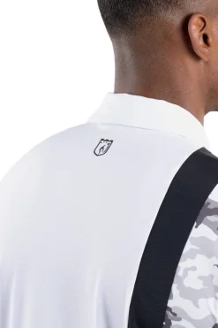 Trey White Black/Camo Vertical Stripe Polo - FINAL SALE